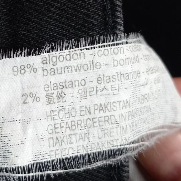 Zara Black High-Rise Frayed Hem Straight Leg Jeans, Size 6 - Picture 10 of 12